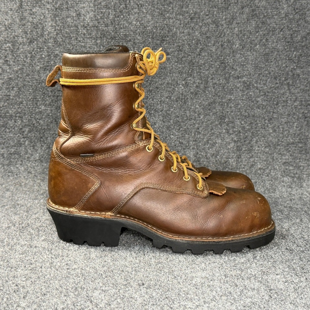 Danner 8" Logger Boots Men's 10.5 Brown Leather Waterproof 400G Insulated Comp